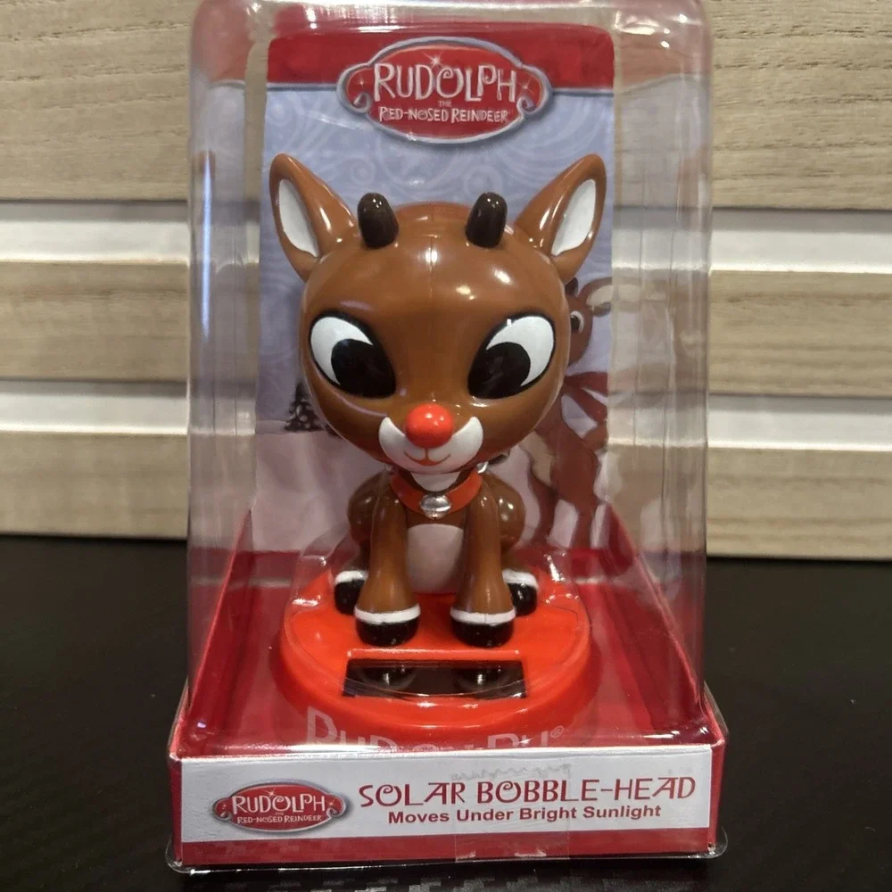 Rudolph the Red-Nosed Reindeer - Solar Power Bobble-Head Brand New MIP Christmas